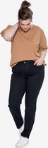 EVIVA - Broek straight fit met hoge taille - zwart