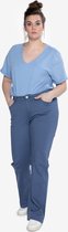 EVIVA - Broek wijde fit met hoge taille - blauw