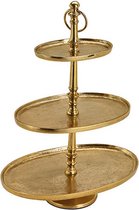 Goudkleurige etagère 3 plateaus metaal