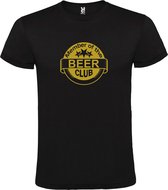 Zwart  T shirt met  " Member of the Beer club "print Goud size M