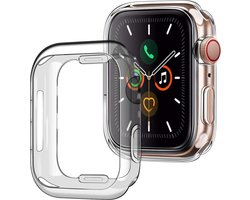 Hoesje Geschikt voor Apple Watch SE 2022 44 mm Hoes Siliconen Case Cover - Hoes Geschikt voor Apple Watch SE 2022 44 mm Hoesje - Transparant