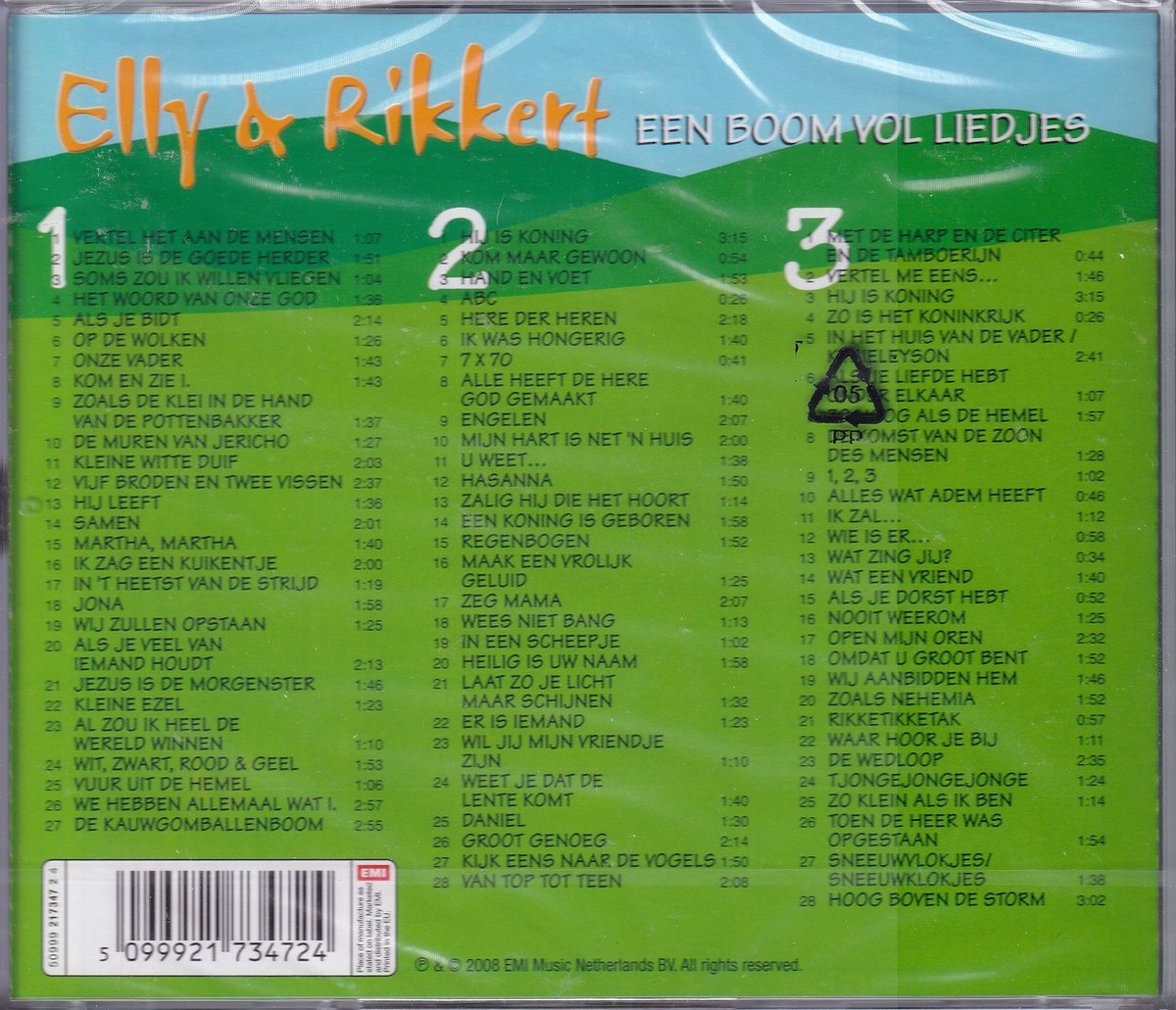 Elly En Rikkert Liedjes Een boom vol liedjes deel 1, 2 en 3 - Elly en Rikkert, Onbekend | CD