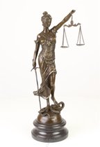 Bronzen Beeld Vrouwe Justitia 18x14x44 cm