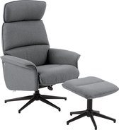 Smuk Relaxfauteuil met Voetenbank Zayne Licht Grijs