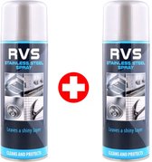 RVS Roestvrij Staal Spray Reiniger - Grijs - Blauw - Shine -Glans - 2 stuks  400ml