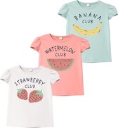 name it NMFVIBEKE 3P CAPSL TOP F Meisjes T-Shirt - Maat 80