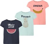 name it NKFVIBEKE 3P CAPSL TOP F Meisjes T-Shirt - Maat 116