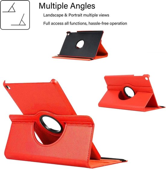 Coque Samsung Tab A 10.1 - Samsung Galaxy Tab A 10.1 orientable - Coque Samsung Tab A (10.1) - Bibliothèque Samsung Galaxy Tab A 10.1 (2019) - Rouge
