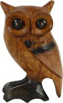 Beelden - Uil - Hout - Bruin - 11x7x6 cm - Indonesie - Sarana - Fairtrade