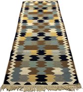 Kelim Vloerkleed Lent - Kelim Kleed - Kelim tapijt - Oosterse Vloerkleed - 80x300 cm - Loper - Bankkleed