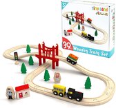 Speelgoedtreinset - 39-delig houten spoor- en treinset vanaf 3 jaar en ouder