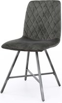 Stoel Adamas 4 stuks diamond kruisframe - Antraciet velours - Industrieel stoelen - Design eetkamerstoelen