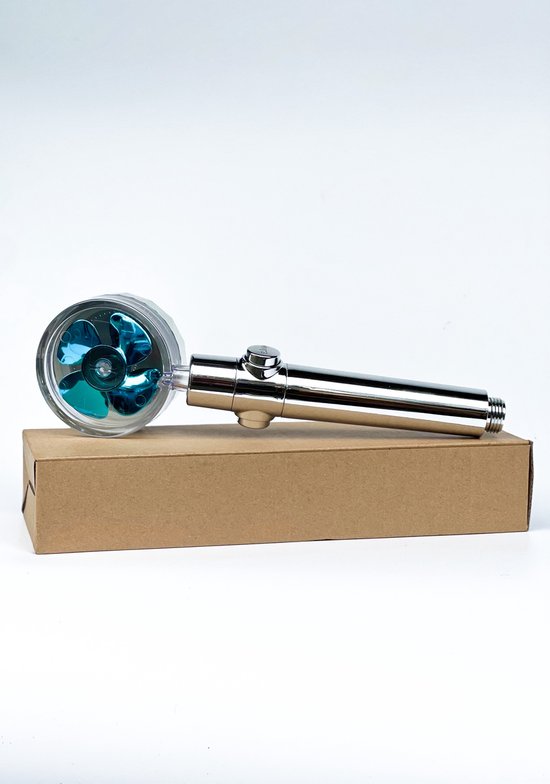Turbo Douchekop - 360 graden straal - Ventilatie - Blauw
