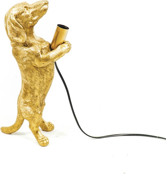 Housevitamin-Teckel-Lamp-Tafellamp-Goud-gouden-Hond-10x15x38cm-teckellamp- Teckel  Lamp... | bol.com