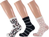 Apollo-sokken | Bedsokken dames | Blauw|Roze | 3-Pak | One Size | Slaapsokken | Fluffy sokken | Warme sokken | Bedsokken | Fleece sokken | Warme sokken dames | Winter sokken | Apol