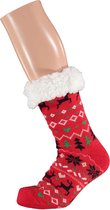 Apollo | Huissokken kerst dames | Multi Rood | One Size | Sokken kerstmis | Kerstkousen dames | Kerstcadeau dames