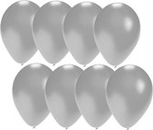 Bellatio Decorations ballonnen - 30 stuks - zilver - 27 cm - helium of lucht - verjaardag / versiering