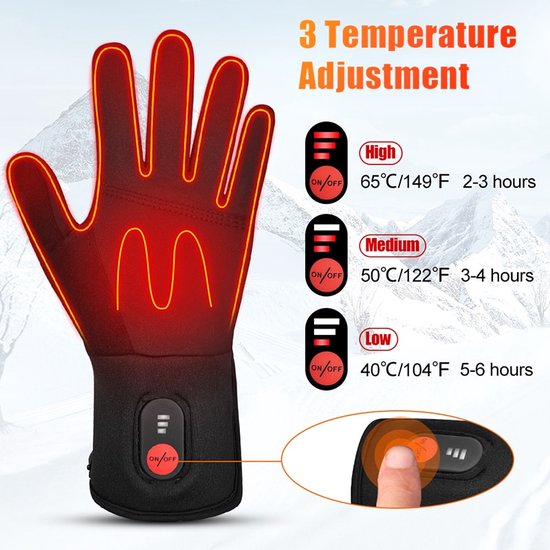 TBG™ Gants chauffants d'hiver - pour homme - Chauffants électriques - gants  de ski 