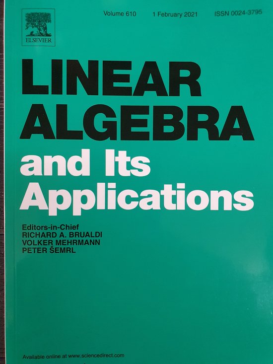 Linear Algebra and its Appications. ScienceDirect volume 610, February