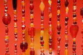 Vliegengordijn glaskralen rood - oranje | 200 x 90 cm