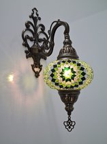 Oosterse lamp - Wand lamp - Turkse lamp - Mozaïek lamp Ø 16cm hoogte 28cm - hand gemaakt - authentiek