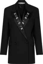 zoe karssen - dames -  iboya rokende blazer met kettingkraag -  zwart - m