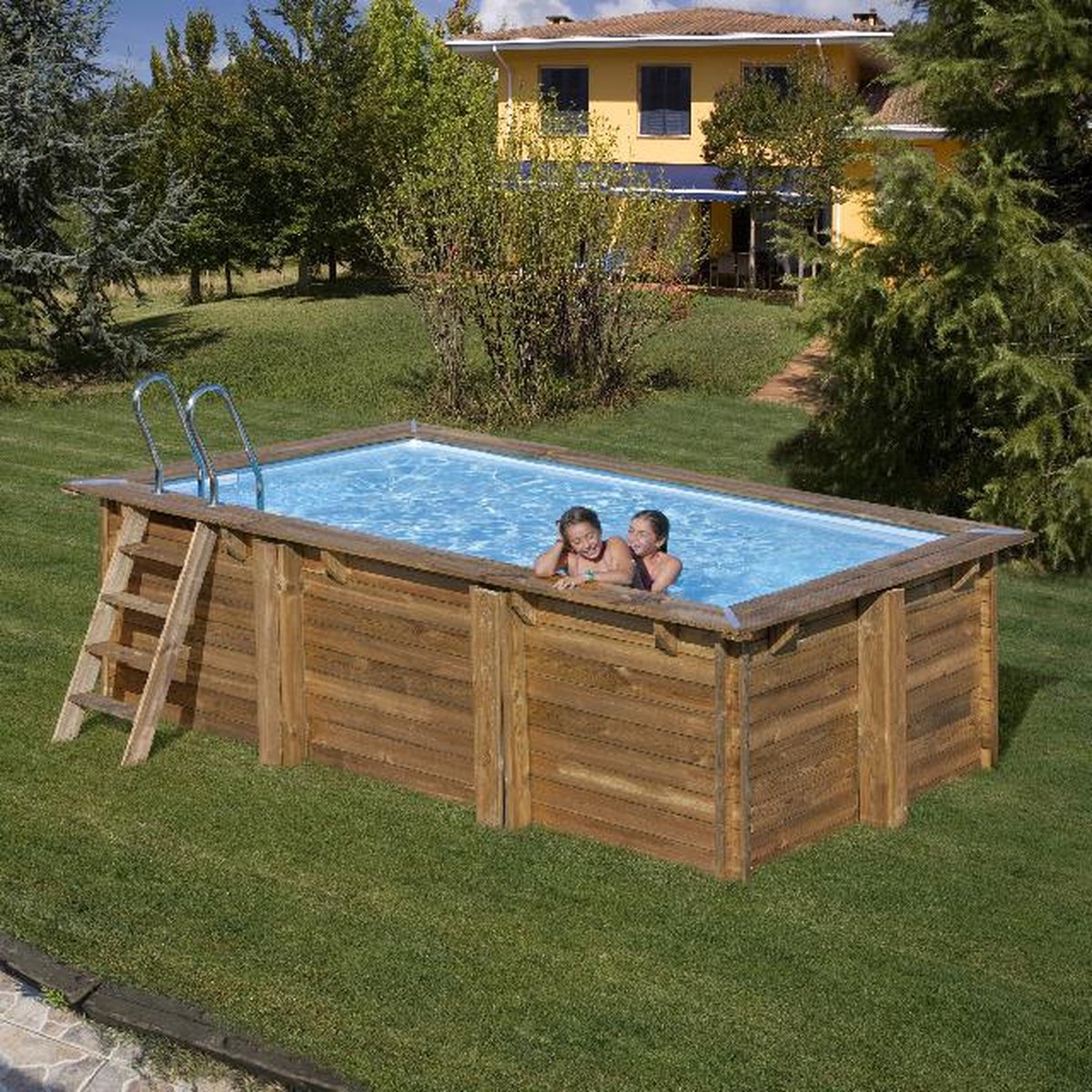 Gre Houten zwembad Loire - Rechthoekig - 420 cm - Grenen