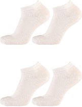 Enkelsokken - Sneakersokken - Sokken heren - Sokken dames - Unisex - Wit - Maat 36/41 - 2 paar
