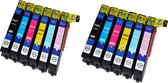 Inktdag huismerk Epson 24XL multipack, 24 xl inktcartridge voor 12 packs (2* Zwart, C, M, Y, LC, LM) voor Epson Expression Photo XP850, XP750, XP950, XP55, XP860, XP760, XP960 seri