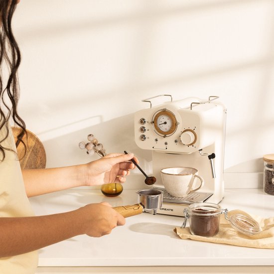 CREATE - Express Koffiemachine - Gemalen koffie - Espresso - Cappuchino - Machiato - Americano - THERA RETRO