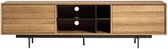 Tv-meubel met 1 deur en 2 lades - Wengé en zwart eiken - L 180 x D 40 x H 50 cm - BEATRIZ