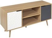 Tv-meubel - Hout - Hout, wit & Houtskoolgrijs - 56,3x39x120 cm - Sven