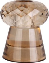 Lucy’s Living Luxe kandelaar CRYSTAL ART Sand Brown -  ø 6 x 7 cm - kaarsenhouder - waxinelichthouder - decoratie – woonaccessoires – wonen -decoratie – kaarsen – hotel chique - bi