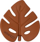 MONKIEZZ® Bijtring leaf | clay | roest | baby bijtringen | baby speelgoed | baby