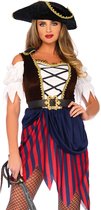 Wonderland - Piraat & Viking Kostuum - Blauwe Hoog Water Pirate - Vrouw - blauw,bruin - Medium / Large - Carnavalskleding - Verkleedkleding