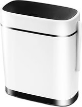 Vuilnisbak Voor Badkamer 15L - Soft Touch Deksel - Met WC Borstel & Houder - Afvalbak - Prullenbak - Waterdicht - 15 Liter - Wit