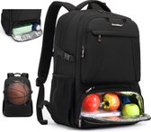 Coolbell CB-8230 zwart - multifunctionele rugzak - laptoptas voor laptop 15 inch - met koelvak - sporttas - balhouder - USB-interface - en hoofdtelefoon-jack - voor werk, school, s
