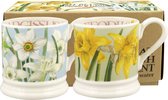 Emma Bridgewater Mug 1/2 Pint Flowers Daffodils & Narcissus set van 2 Boxed