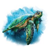 Behangcirkel zeeschildpad  | ⌀ 120 cm | Wandecoratie | Wandcirkel