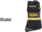 Work werksokken - 20 paar - zwart - maat 43-46