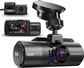 VANTRUE N4 3 Lens Dashcam 1440P + Dual 1080P Camera Auto, 4K 3840x 2160P Voorkant, Infrarood Cut Nachtzicht, 24/7 Parkeermodus, WDR 2.45 Inch IPS, Hittebestendige Supercapacitor Dash Cam G Se