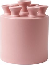 Roze vaas - 13 cm - ronde vaas - tulpenvaas - vaas roze - cadeau voor haar - Moederdag cadeau