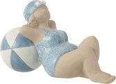 J-Line Vrouw Badpak Bal Keramiek Blauw Set van 3 stuks