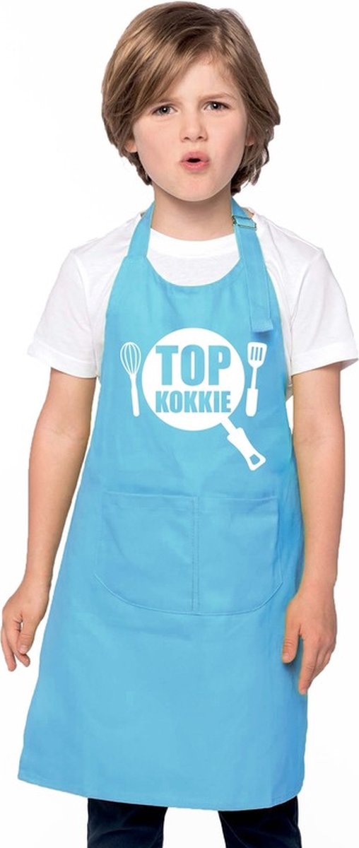 Top kokkie schort blauw jongens en meisjes - Keukenschort kind