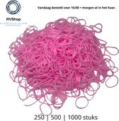 Roze Elastiekjes - 250 stuks - Elastiek - Dun - Vlechtjes - Haar Elastiekjes - Haaraccessoires - Dames Meisjes Kinderen Baby's - Wegwerp Elastische Haarbanden - Gratis Verzending