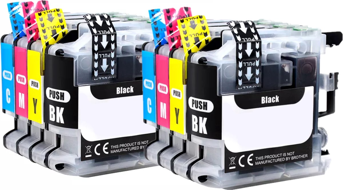 Multipack inkt cartridges (8) geschikt voor Brother DCP-J132W DCP-J172W DCP-J152W DCP-J552DW DCP-J752DW DCP-J4110DW MFC-J4410DW MFC-J4510DW MFC-J4610DW MFC-J470DW en MFC-J4710DW (LC-123)
