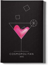 Walljar - Cosmopolitan Cocktail - Muurdecoratie - Canvas schilderij