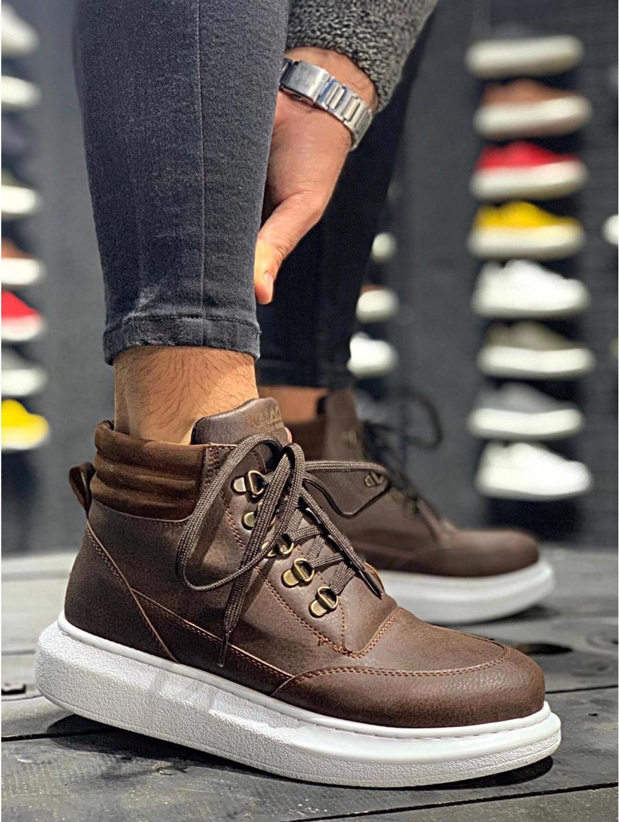 Knack Heren Sneaker - bruin - hoge sneakers - schoenen - 504