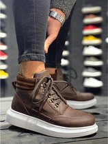 Knack Heren Sneaker - bruin - hoge sneakers - schoenen - comfortabele - 504 - maat 43