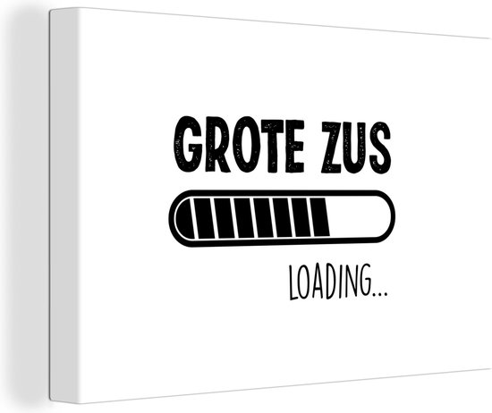 Peinture sur toile Grande Soeur - Frère - Soeur - Citations - Proverbes - 60x40 cm - Décoration murale